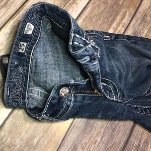 Miss Me Bold white stitching, blue bootcut